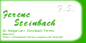 ferenc steinbach business card